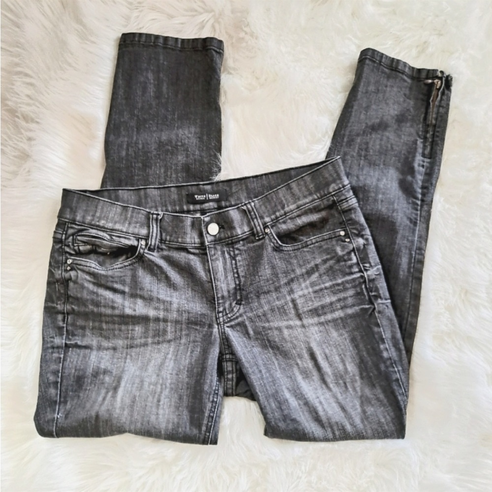 White House Black Market Slim Noir Ankle Zip Jean
